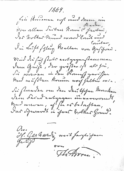 1864 - Brief von Theodor Storm