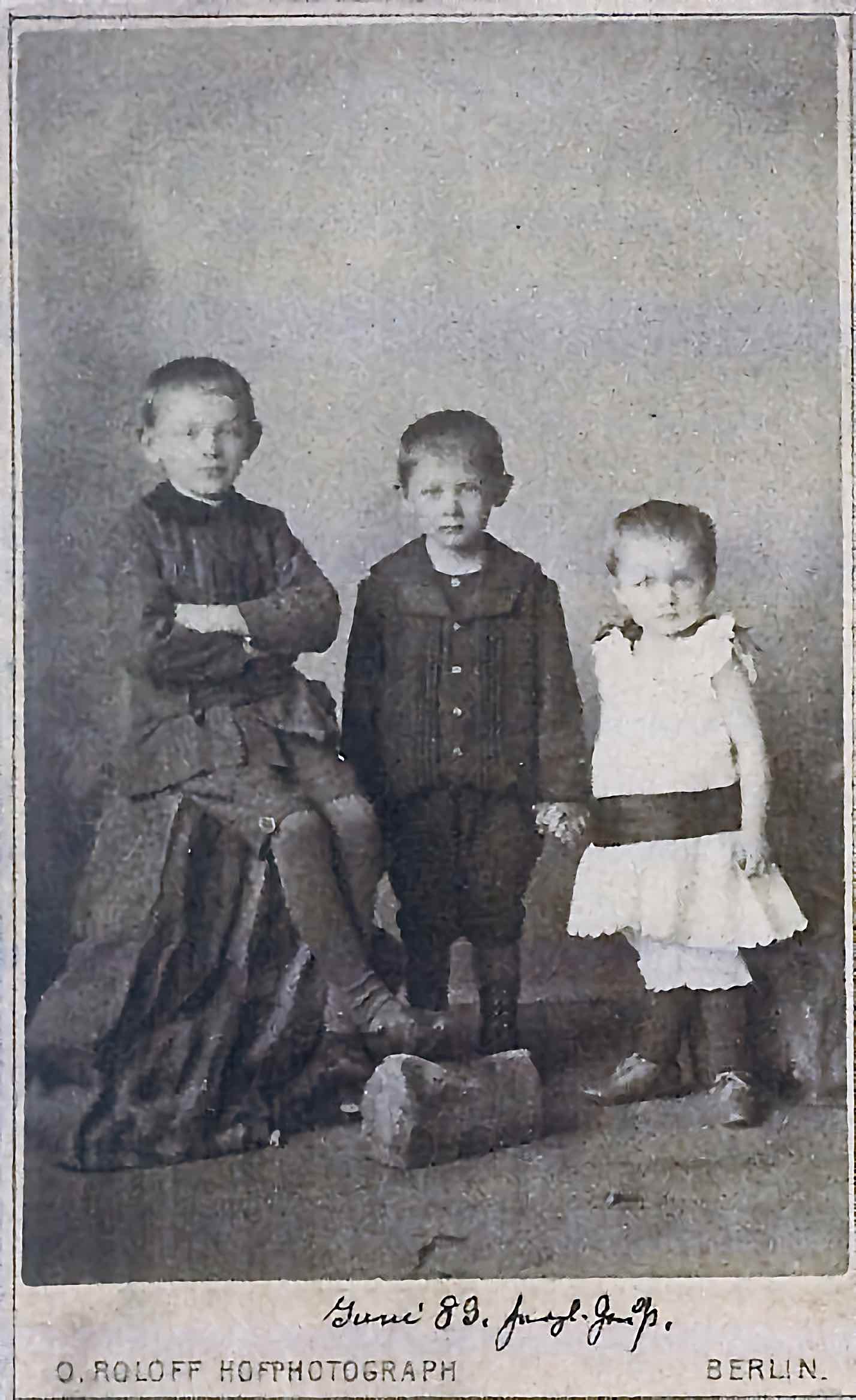 Kurt, Georg & Johanna Otto Juni 1889